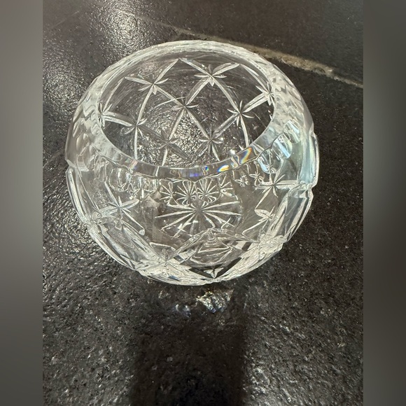 Stunning Vintage Full Lead Crystal Rose Vase ~ Crystal Bowl - Picture 3 of 13